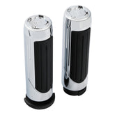 Custom Chrome Chrome 1'' Handlebar Hand Grips Fit For Harley Softail XL Cable Throttle 1973-Up
